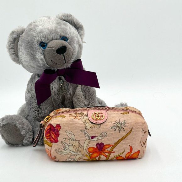 GUCCI Cosmetic Pouch Limited Edition Color Pink Flower Japan - Picture 1 of 10